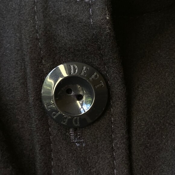 Womens Navy Blue Wool Trench Coat Peacoat Jacket Size Small S Made in Ukraine - Picture 7 of 16